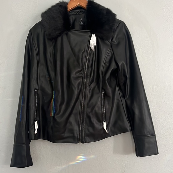 Jason Wu faux fur Collar biker jacket - Picture 11 of 11